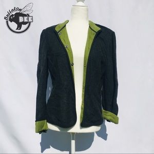 Evan-Picone grey and lime green jacket s 10P